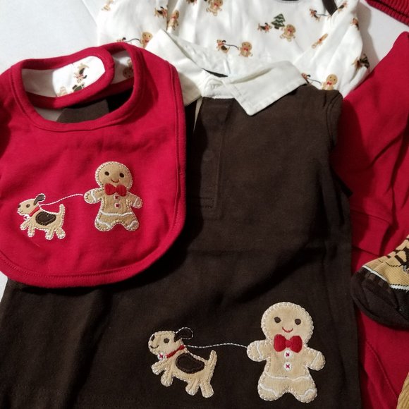 Gymboree Gingerbread Boy 6-12 month Tops, pants, socks 12-18 hat Outfit NWT - Picture 7 of 9